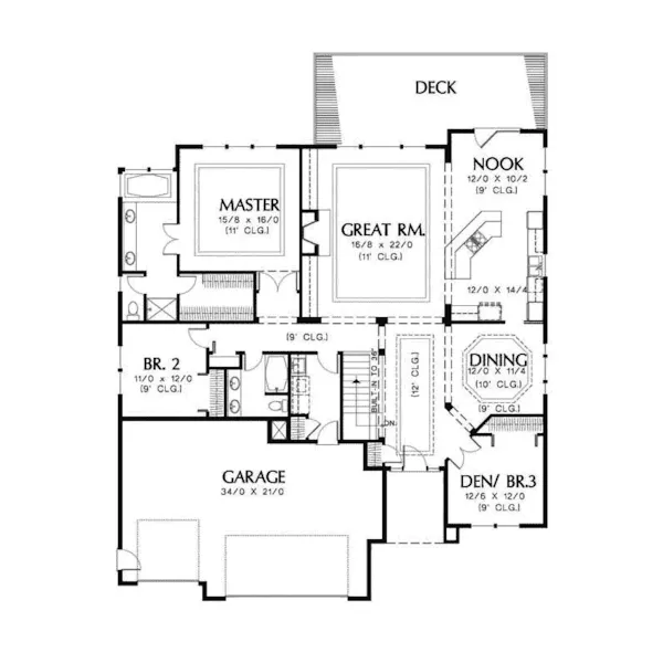 Florida House Plan First Floor - Featherstone Manor Luxury Home 011S-0010 - Search House Plans and More