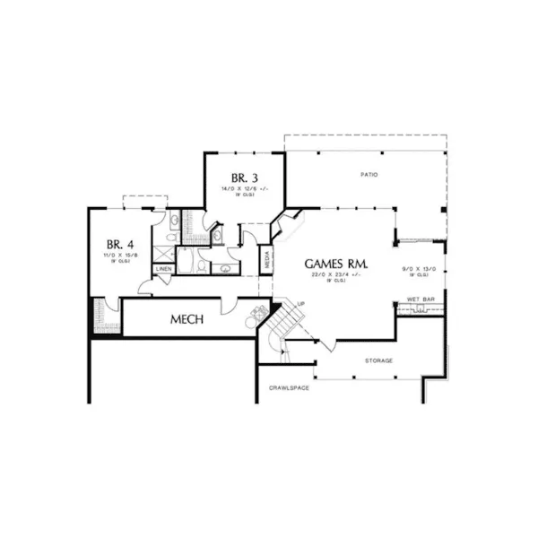 Luxury House Plan Lower Level Floor - Ashwood Park Luxury Home 011S-0013 - Search House Plans and More