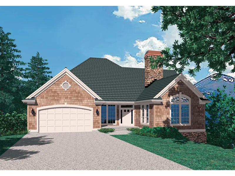 Ranch House Plan Front Image - Canyoncove Luxury Home 011S-0014 - Search House Plans and More