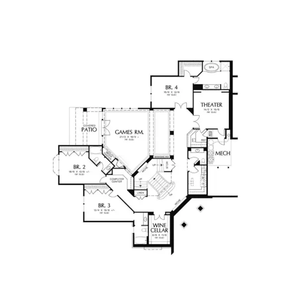 Lake House Plan Second Floor - Juntara Craftsman Shingle Home 011S-0017 - Search House Plans and More