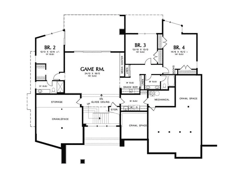 Prairie House Plan Lower Level Floor - Castlerock Manor Luxury Home 011S-0018 - Search House Plans and More