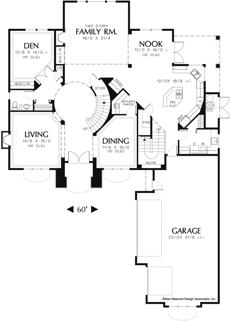 Sunbelt House Plan First Floor - Fall Brook Luxury Home 011S-0020 - Shop House Plans and More