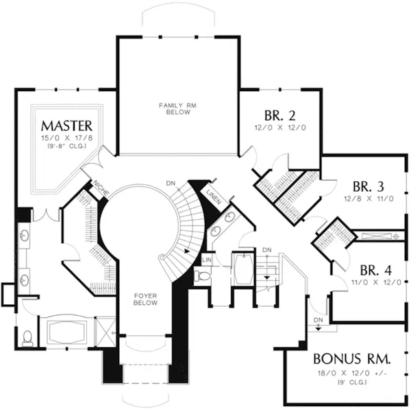 Sunbelt House Plan Second Floor - Fall Brook Luxury Home 011S-0020 - Shop House Plans and More