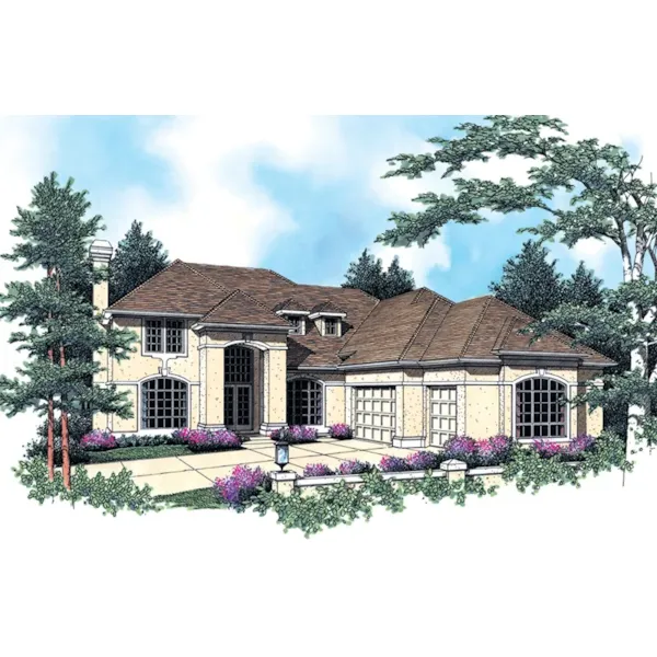 Sunbelt House Plan Front of Home - Fall Brook Luxury Home 011S-0020 - Shop House Plans and More