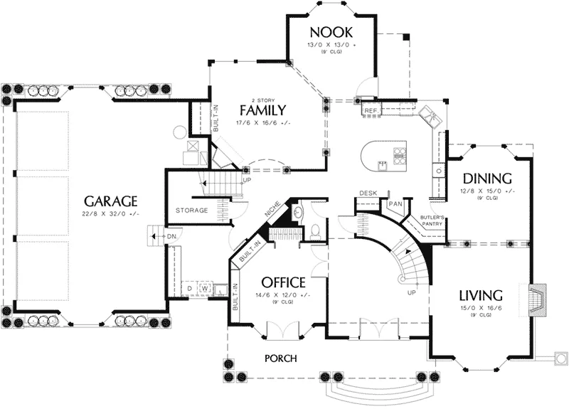 European House Plan First Floor - Sutter Place Craftsman Home 011S-0026 - Shop House Plans and More