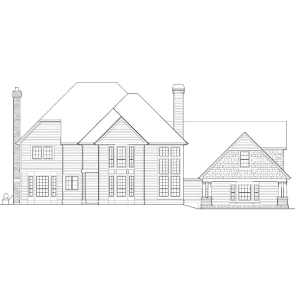 Shingle House Plan Rear Elevation - Sutter Place Craftsman Home 011S-0026 - Shop House Plans and More