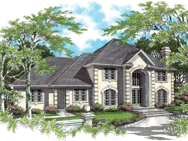 Florida House Plan Front Image - Milan Manor Luxury Home 011S-0027 - Shop House Plans and More