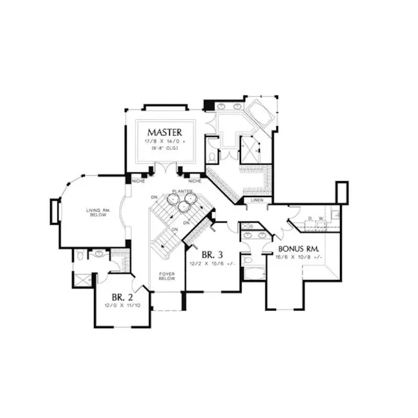 Country French House Plan Second Floor - Mineralhill Luxury Home 011S-0028 - Shop House Plans and More