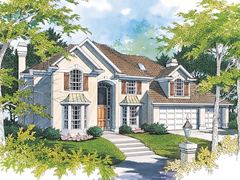 Country French House Plan Front Image - Mineralhill Luxury Home 011S-0028 - Shop House Plans and More