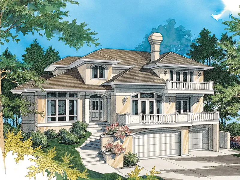 Mediterranean House Plan Front Image - Colfax Place Luxury Home 011S-0029 - Search House Plans and More