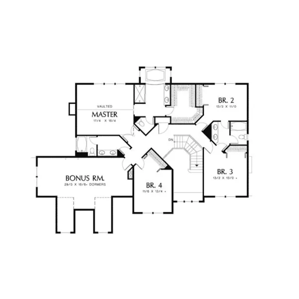 Arts & Crafts House Plan Second Floor - Ralston Manor Craftsman Home 011S-0030 - Shop House Plans and More