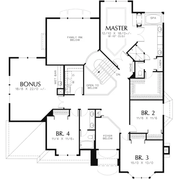 Luxury House Plan Second Floor - Swinton Traditional Home 011S-0031 - Shop House Plans and More