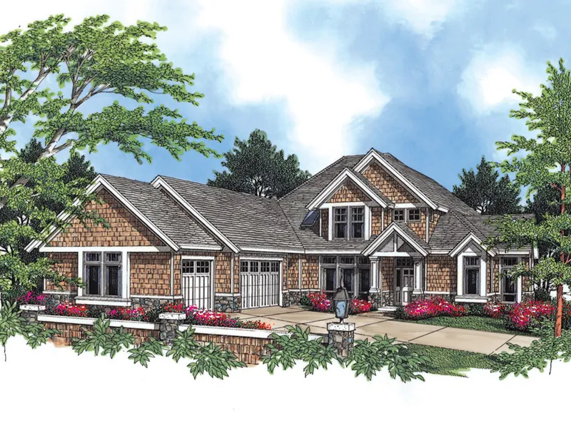 Arts & Crafts House Plan Front Image - Stewart Point Luxury Home 011S-0032 - Shop House Plans and More