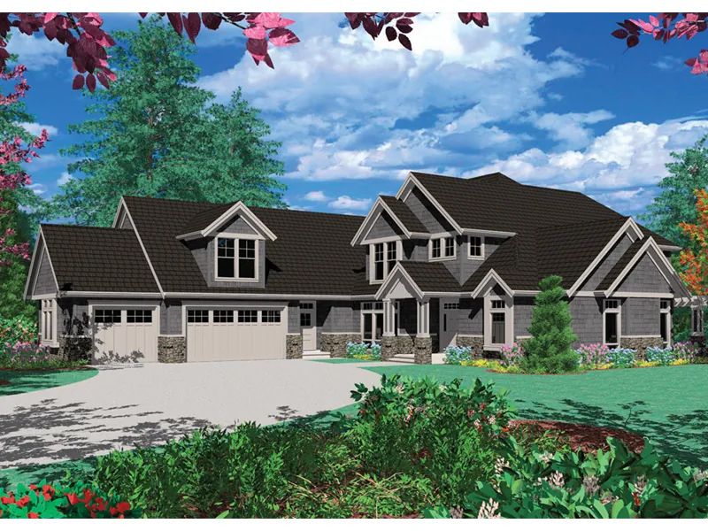 Craftsman House Plan Front Image - Westaire Hill Luxury Style Home 011S-0033 - Shop House Plans and More