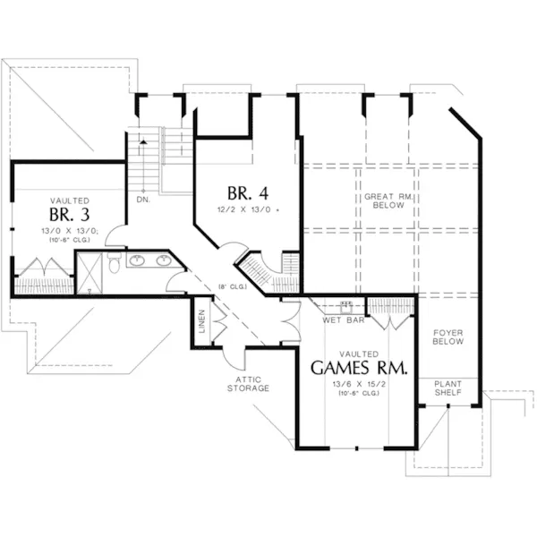 Country French House Plan Second Floor - Grand Hollow Craftsman Home 011S-0037 - Search House Plans and More