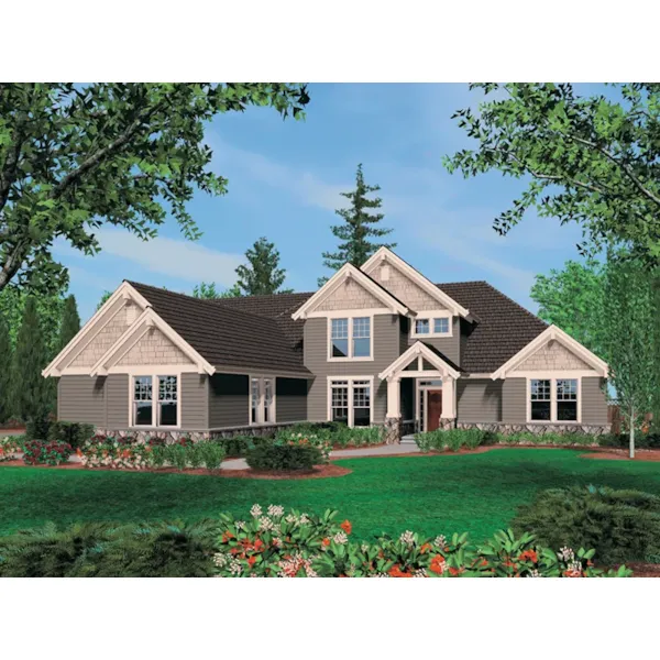 Country French House Plan Front of Home - Grand Hollow Craftsman Home 011S-0037 - Search House Plans and More