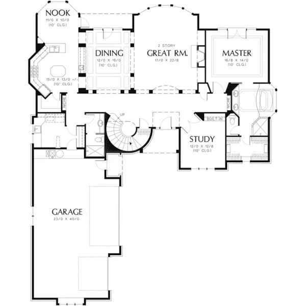 Luxury House Plan First Floor - Drurville European Home 011S-0038 - Search House Plans and More