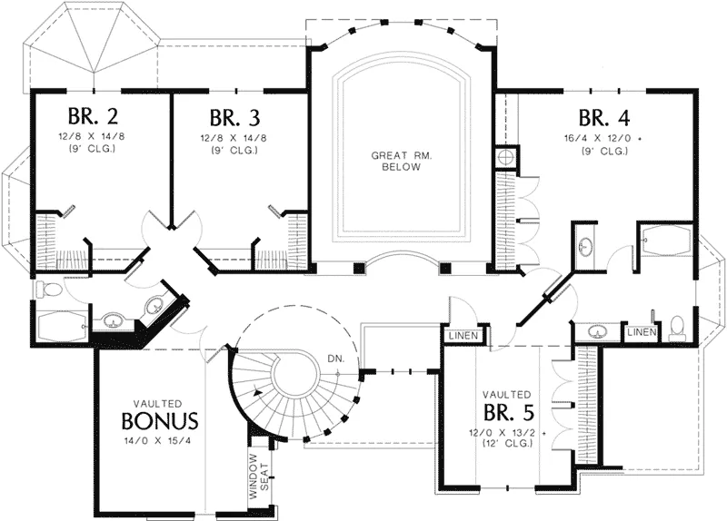 European House Plan Second Floor - Drurville European Home 011S-0038 - Search House Plans and More