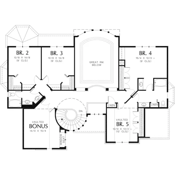 Luxury House Plan Second Floor - Drurville European Home 011S-0038 - Search House Plans and More