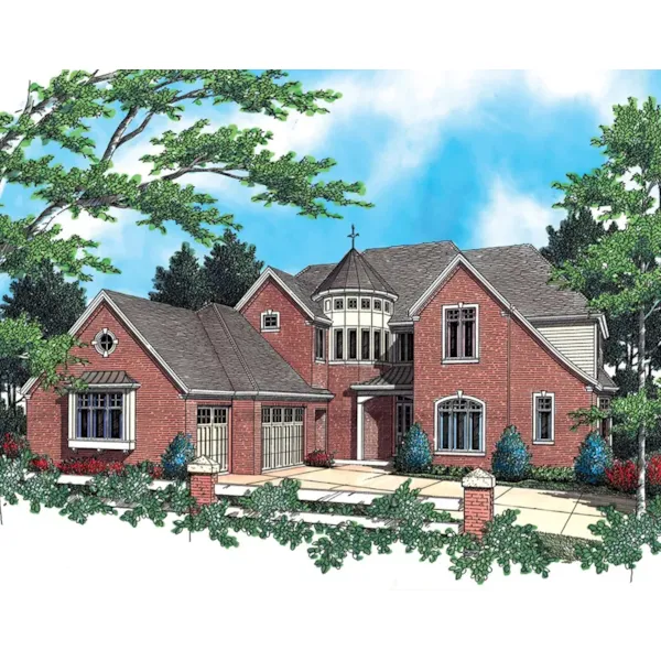 Luxury House Plan Front of Home - Drurville European Home 011S-0038 - Search House Plans and More