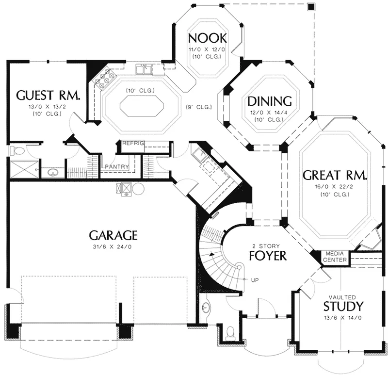Luxury House Plan First Floor - Andrea Lake Luxury Home 011S-0039 - Search House Plans and More