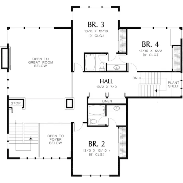 Prairie House Plan Second Floor - Sidney Manor Luxury Home 011S-0040 - Shop House Plans and More