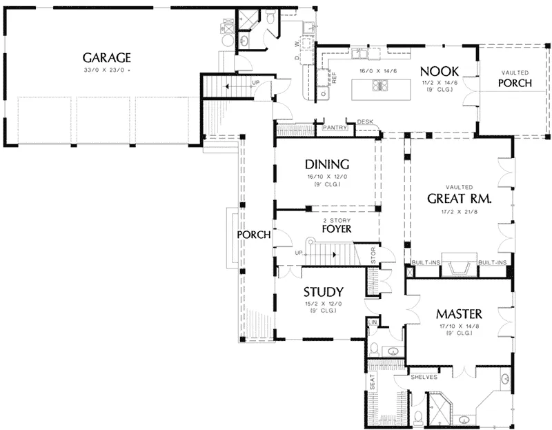 Cape Cod & New England House Plan First Floor - Saltspring Luxury Home 011S-0041 - Shop House Plans and More