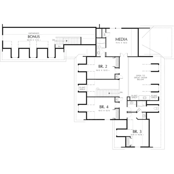 Southern House Plan Second Floor - Saltspring Luxury Home 011S-0041 - Shop House Plans and More