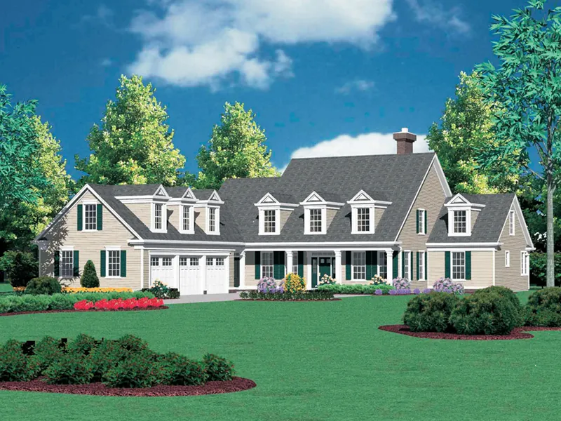 Cape Cod & New England House Plan Front Image - Saltspring Luxury Home 011S-0041 - Shop House Plans and More