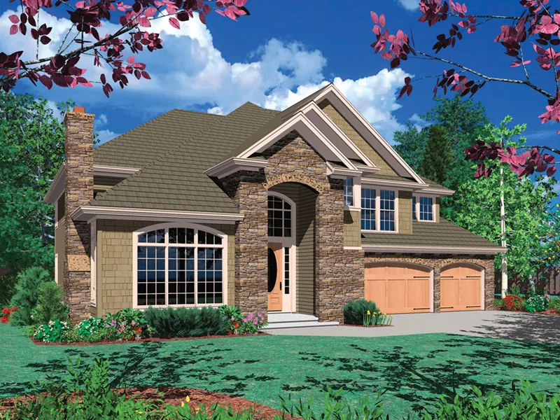 Traditional House Plan Front Image - Lincoln Shingle Luxury Home 011S-0044 - Shop House Plans and More