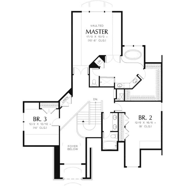 Arts & Crafts House Plan Second Floor - Sloan Luxury European Home 011S-0046 - Shop House Plans and More