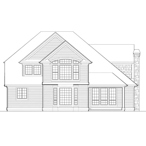 Arts & Crafts House Plan Rear Elevation - Sloan Luxury European Home 011S-0046 - Shop House Plans and More