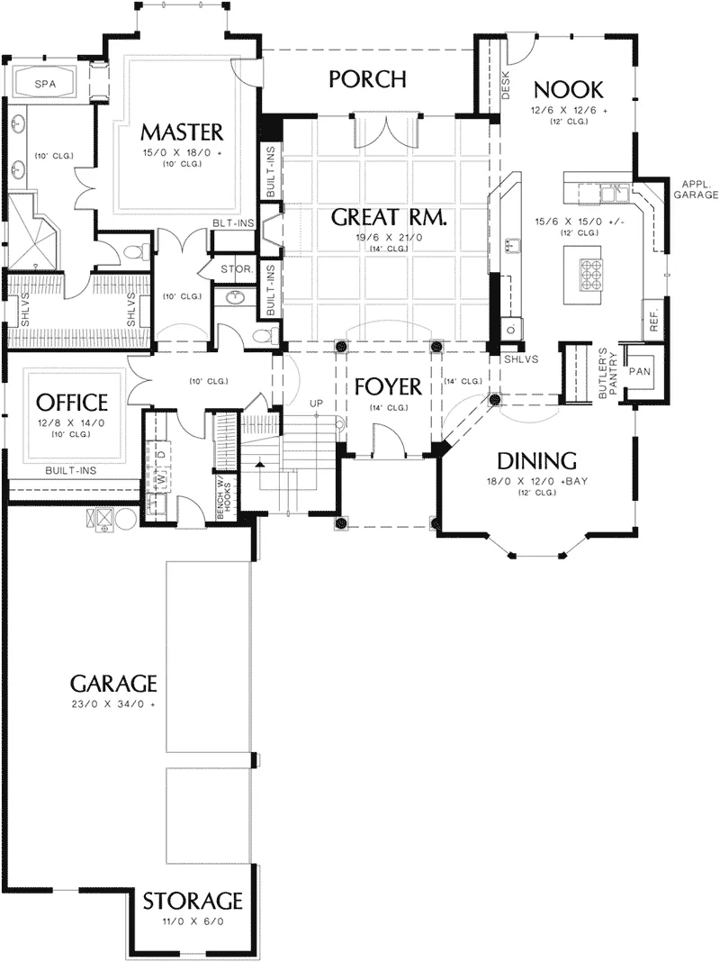 First Floor - Abbot Walk Luxury Home 011S-0048 - Shop House Plans and More