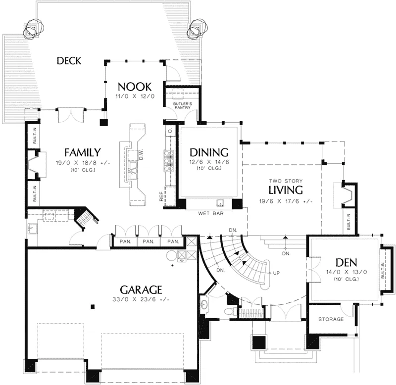 Luxury House Plan First Floor - Outlook Prairie Style Home 011S-0050 - Shop House Plans and More
