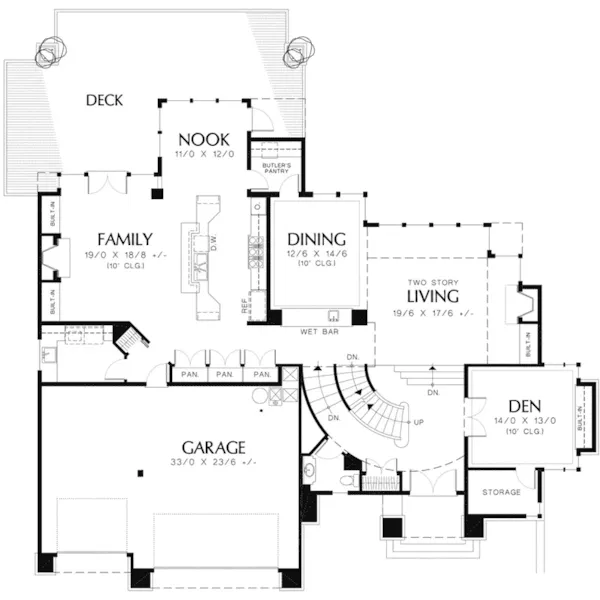 Luxury House Plan First Floor - Outlook Prairie Style Home 011S-0050 - Shop House Plans and More