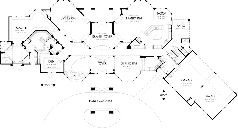 Sunbelt House Plan First Floor - La Casa Mediterranean Home 011S-0051 - Shop House Plans and More
