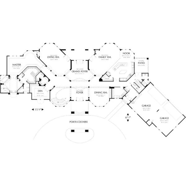 Florida House Plan First Floor - La Casa Mediterranean Home 011S-0051 - Shop House Plans and More