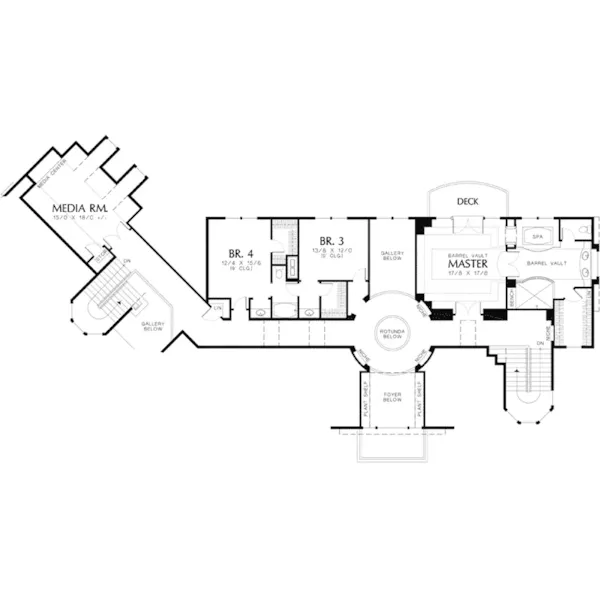 Arts & Crafts House Plan Second Floor - Mission Peak Luxury Home 011S-0054 - Shop House Plans and More