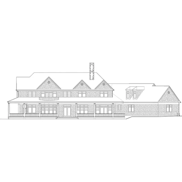 Arts & Crafts House Plan Rear Elevation - Mission Peak Luxury Home 011S-0054 - Shop House Plans and More