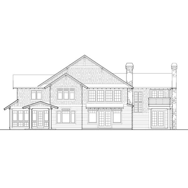 Craftsman House Plan Rear Elevation - Quincy Manor Luxury Home 011S-0055 - Shop House Plans and More