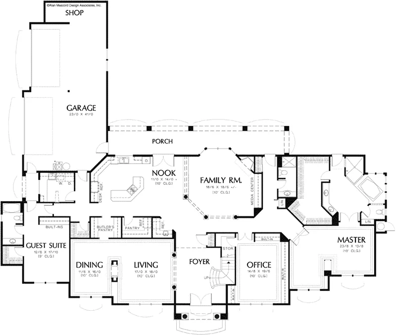 Country French House Plan First Floor - Manhasset Luxury Home 011S-0056 - Shop House Plans and More