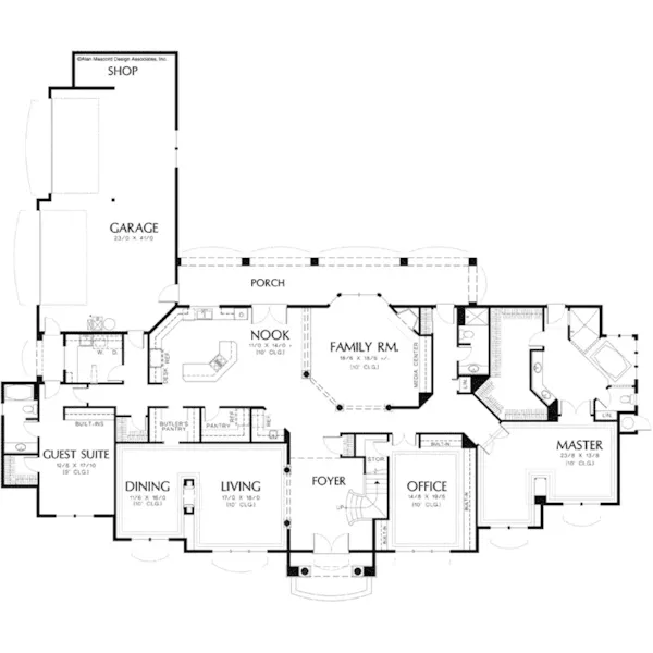 Traditional House Plan First Floor - Manhasset Luxury Home 011S-0056 - Shop House Plans and More