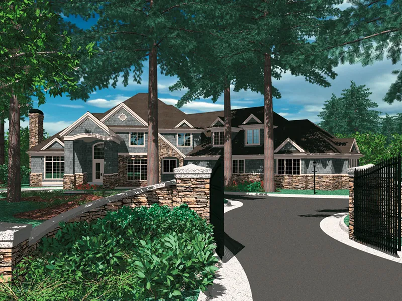 Shingle House Plan Front Image - Dolce Luxury European Home 011S-0057 - Shop House Plans and More