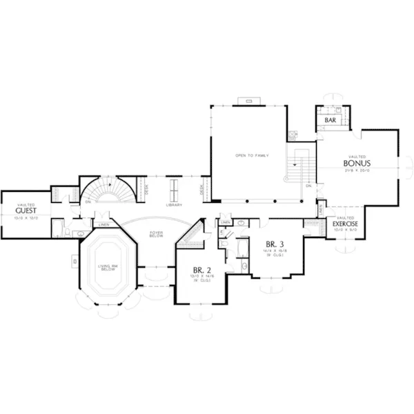 Country French House Plan Second Floor - Moretto European Luxury Home 011S-0059 - Shop House Plans and More