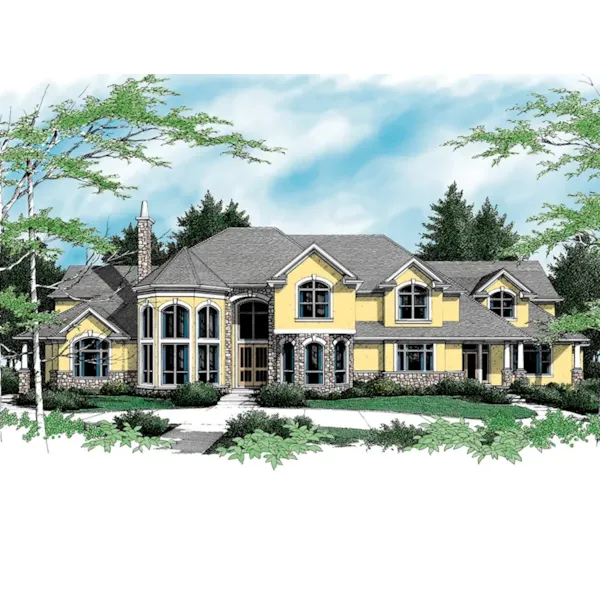 Country French House Plan Front of Home - Moretto European Luxury Home 011S-0059 - Shop House Plans and More