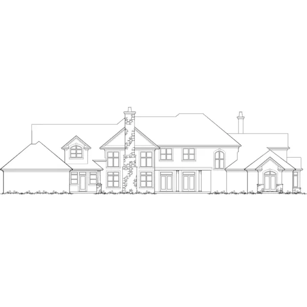 Country French House Plan Rear Elevation - Moretto European Luxury Home 011S-0059 - Shop House Plans and More