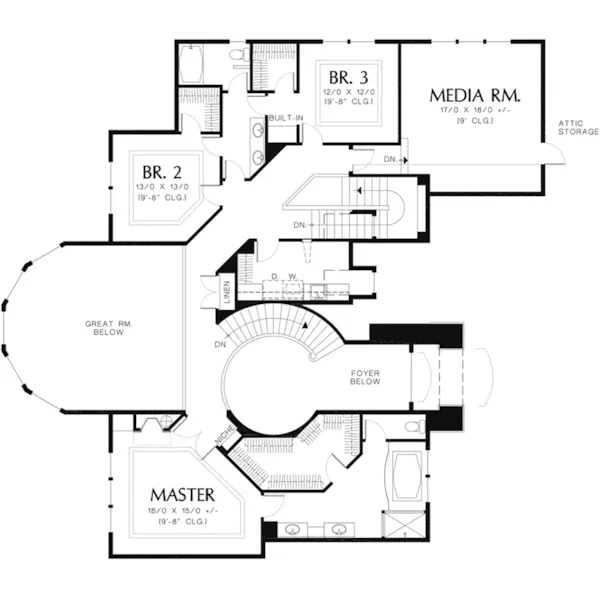 European House Plan Second Floor - Sidonian Luxury Home 011S-0060 - Shop House Plans and More