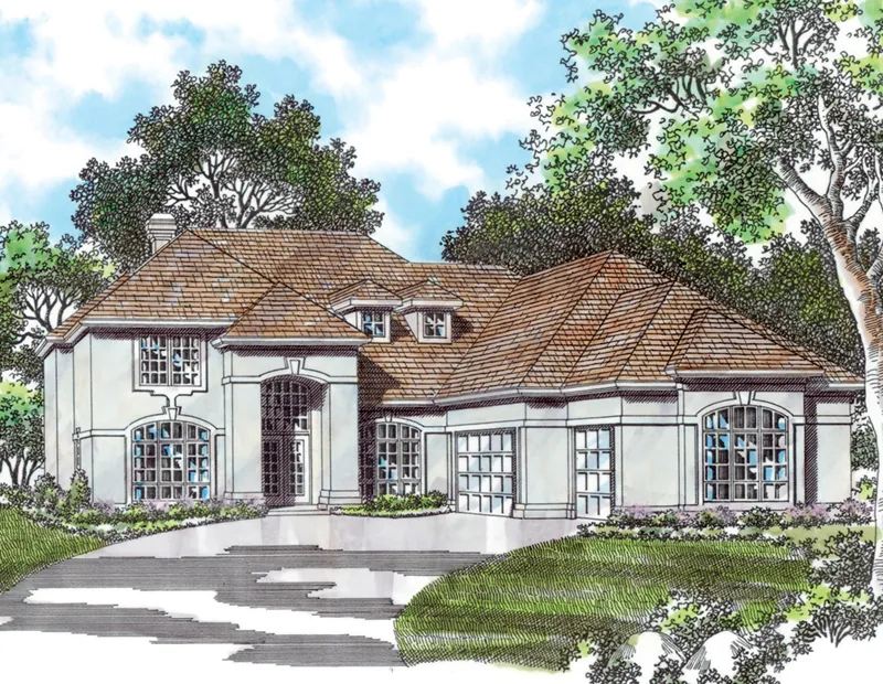 Florida House Plan Front of Home - Sidonian Luxury Home 011S-0060 - Shop House Plans and More