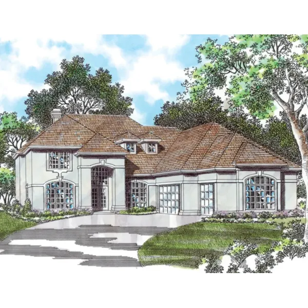 European House Plan Front of Home - Sidonian Luxury Home 011S-0060 - Shop House Plans and More