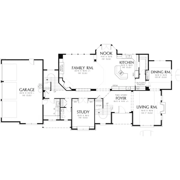 Craftsman House Plan First Floor - Quince Orchard European Home 011S-0061 - Shop House Plans and More